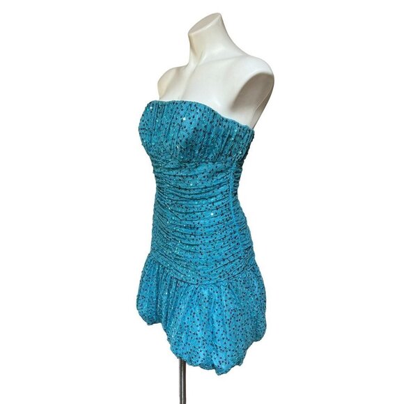 Betsey Johnson Punk Princess Blue Sequin Soutache Mermaid Dress Size 10 MEDIUM - Picture 3 of 10